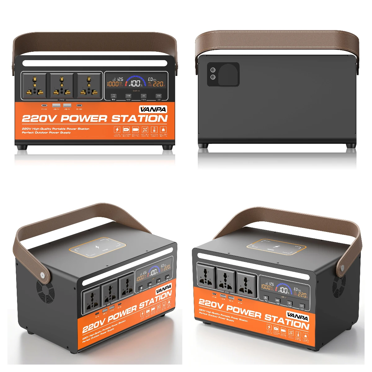 Portable Power Station 600w Solar System Power Bank Solar Generator 110V 220V Camping Wireless Charging Station Emergency Energy Storage Supply