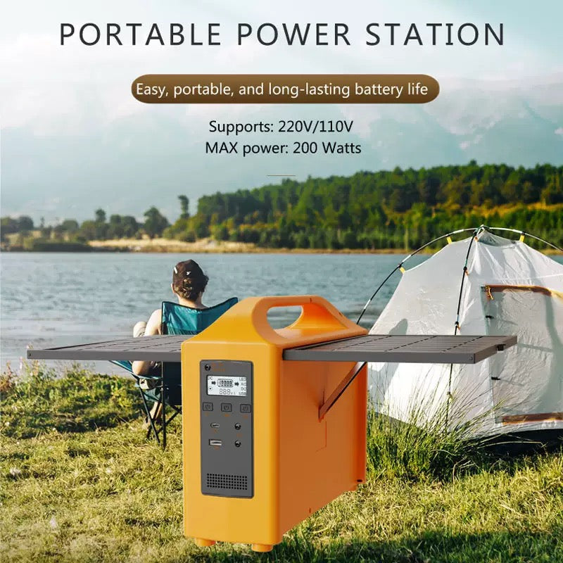 Portable Power Station 100W 200W All-in-one Solar Generator 110V 220V Camping Emergency Energy Storage Supply